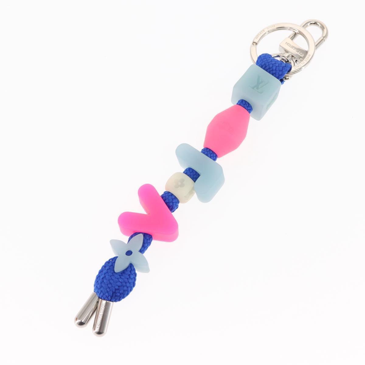LOUIS VUITTON Porte Cles LV Play Key Holder rubber Blue Pink MP3458 Auth 146540