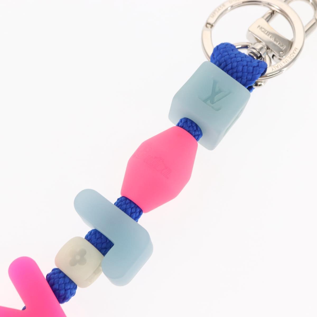 LOUIS VUITTON Porte Cles LV Play Key Holder rubber Blue Pink MP3458 Auth 146540