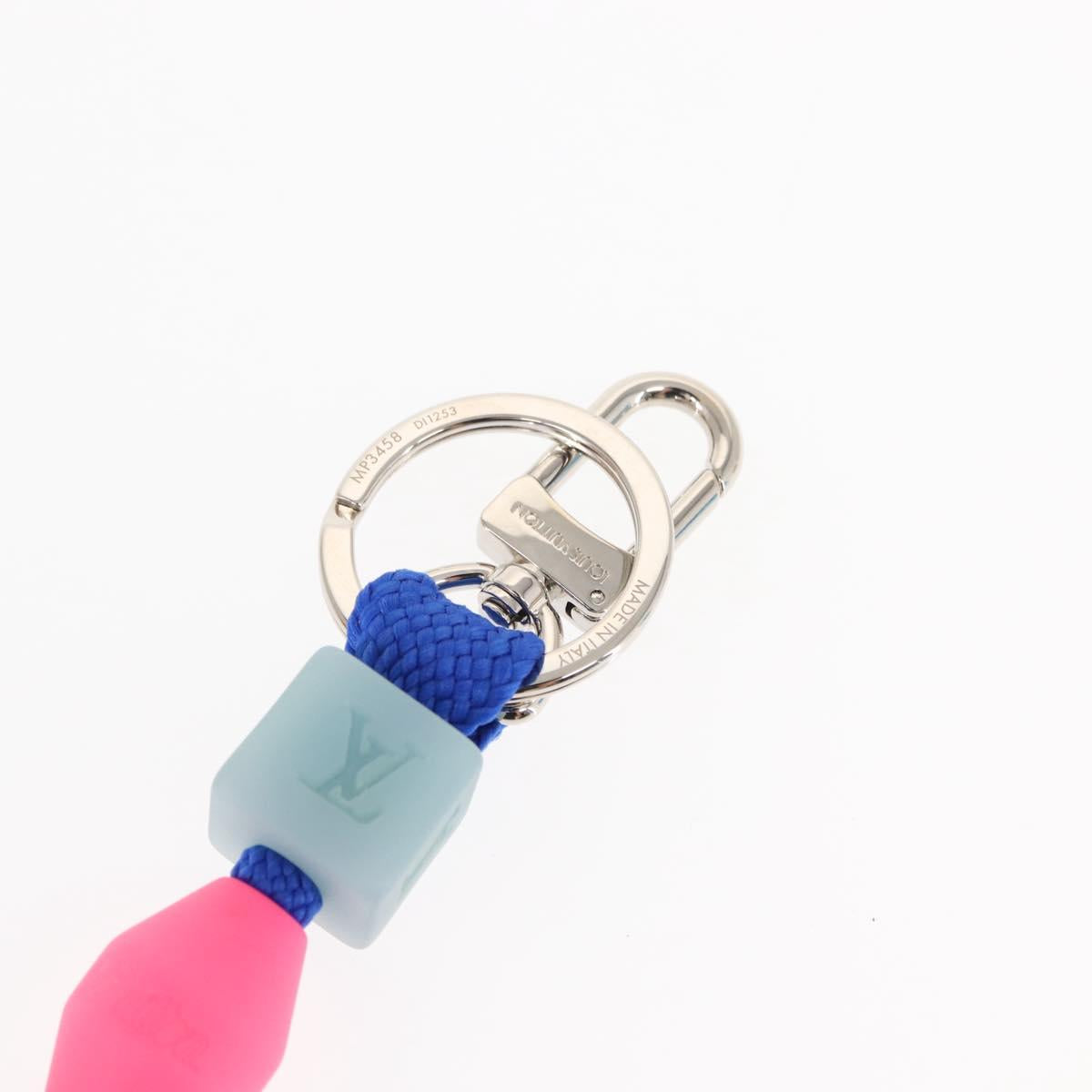 LOUIS VUITTON Porte Cles LV Play Key Holder rubber Blue Pink MP3458 Auth 146540