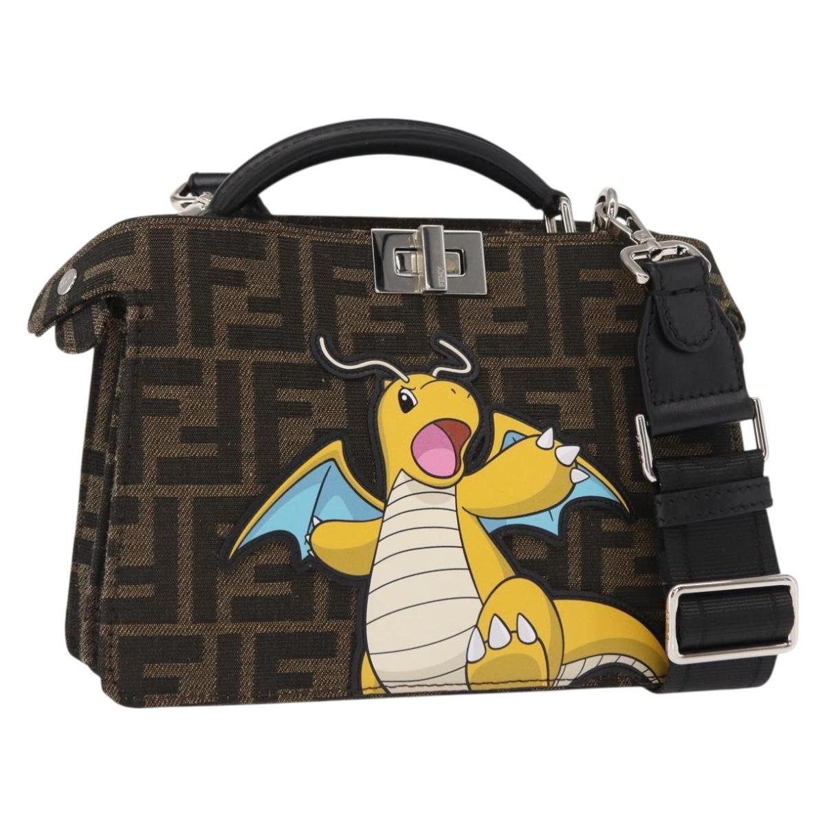 FENDI Pokémon Fragment Collaboration Peek A Boo Bag 2way Brown Auth 146549SM