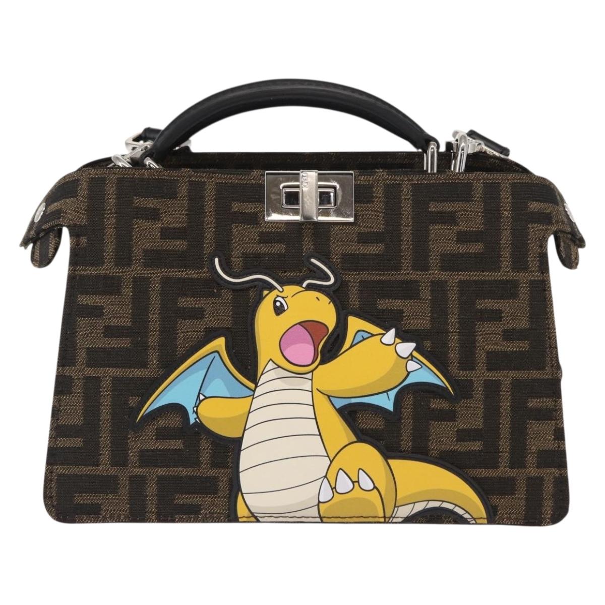 FENDI Pokémon Fragment Collaboration Peek A Boo Bag 2way Brown Auth 146549SM