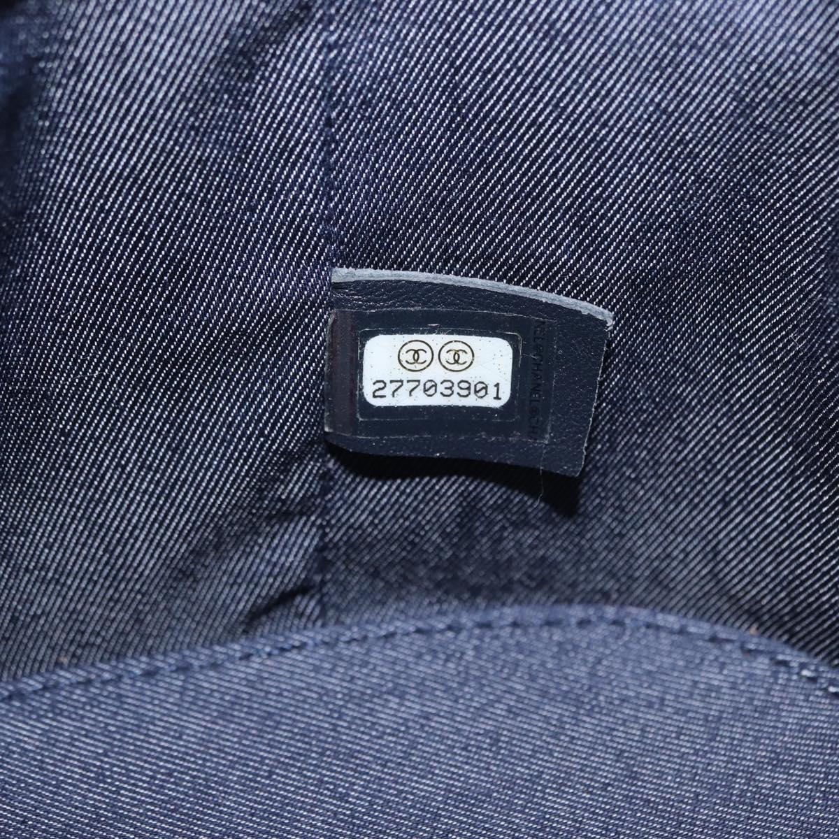 CHANEL Chain Vanity Shoulder Bag Tweed White Gold CC Auth 146553SAM