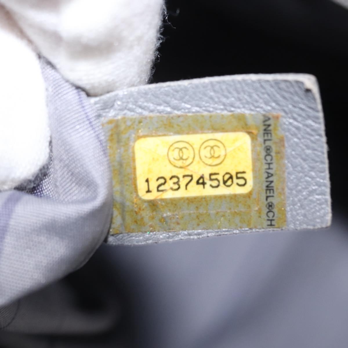 CHANEL Matelasse Chain Bag Patent leather 2way Purple Silver CC Auth 146555V