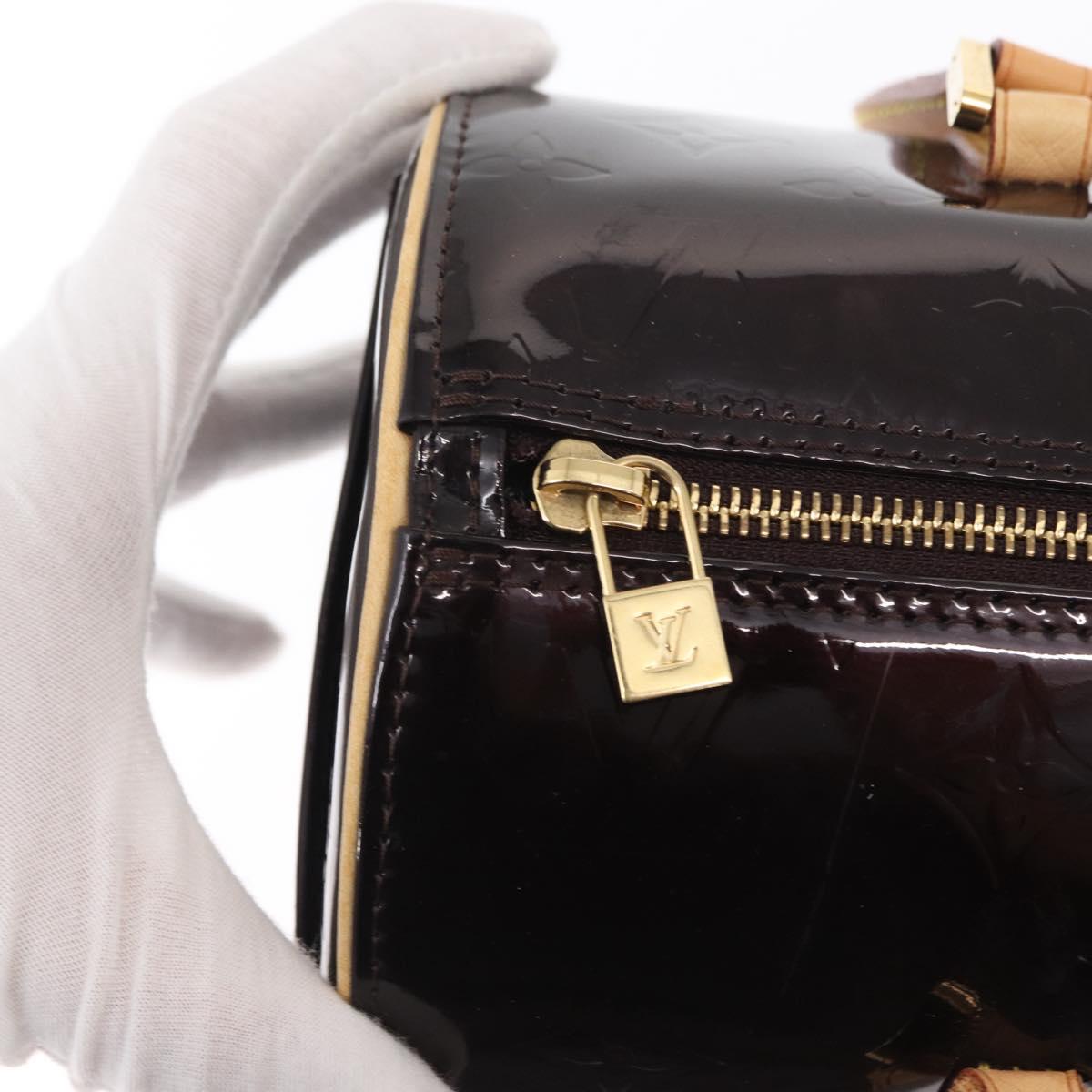 LOUIS VUITTON Monogram Vernis Bedford Hand Bag Amarante M91996 LV Auth 146559V