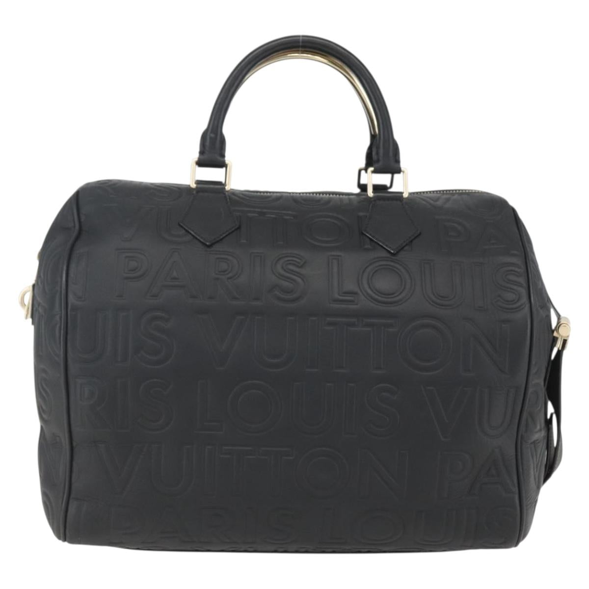 LOUIS VUITTON Paris Speedy Cube Hand Bag Leather Black M95816 LV Auth 146562SM