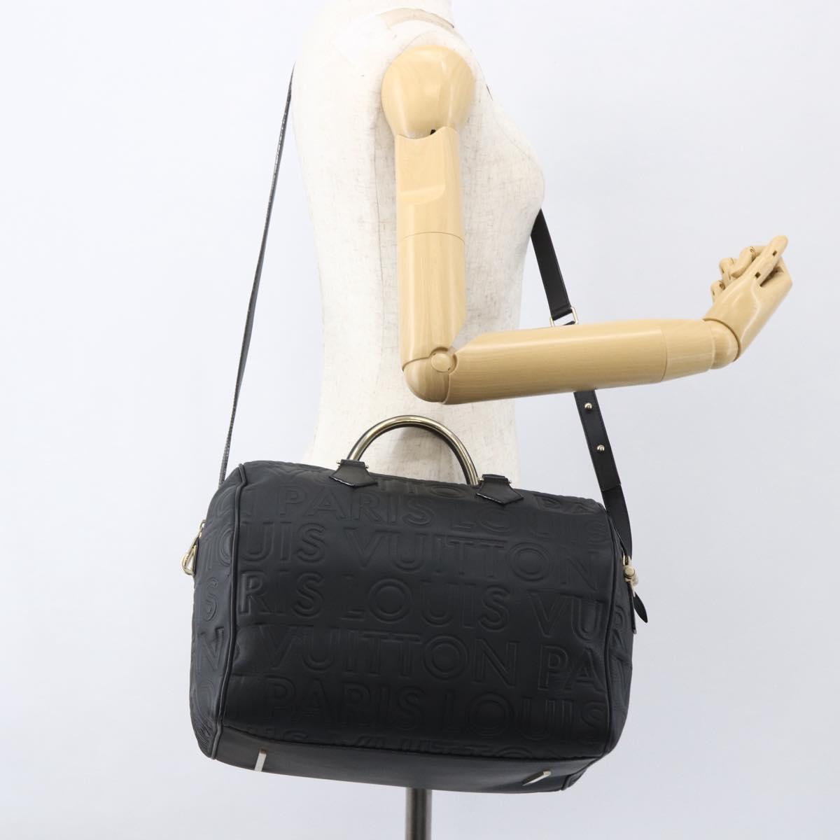 LOUIS VUITTON Paris Speedy Cube Hand Bag Leather Black M95816 LV Auth 146562SM