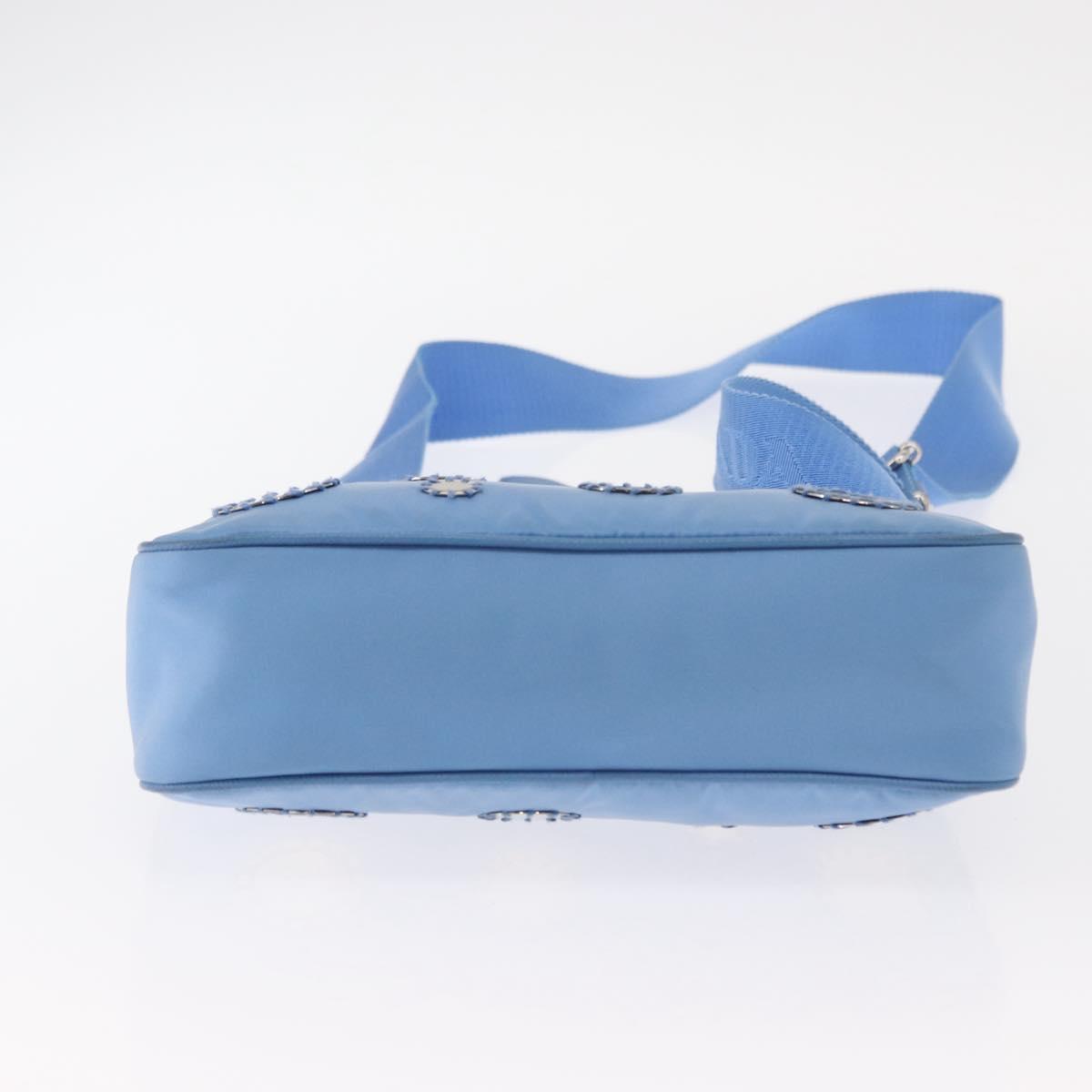 PRADA Re-edition Shoulder Bag Nylon 2way Light Blue 1BH204 Auth 146563SAM