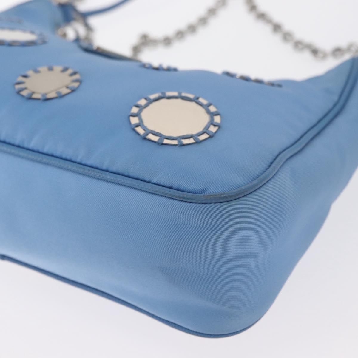 PRADA Re-edition Shoulder Bag Nylon 2way Light Blue 1BH204 Auth 146563SAM