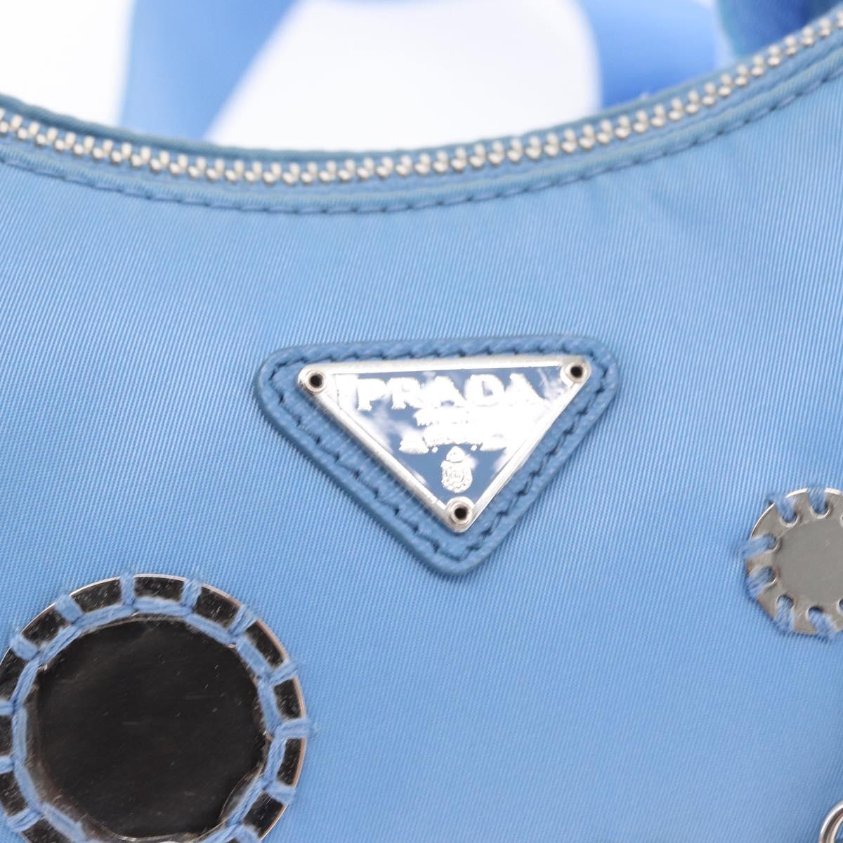 PRADA Re-edition Shoulder Bag Nylon 2way Light Blue 1BH204 Auth 146563SAM