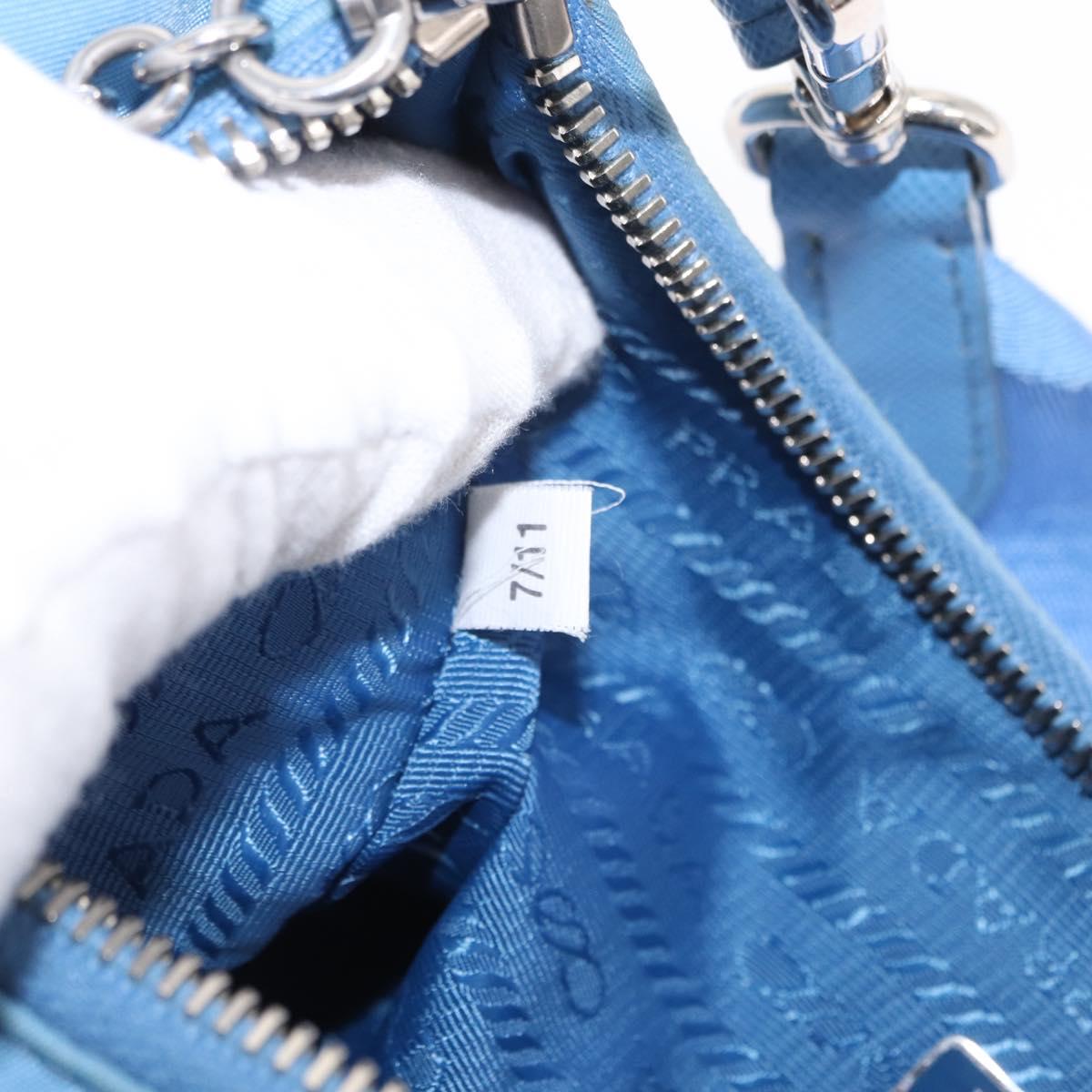PRADA Re-edition Shoulder Bag Nylon 2way Light Blue 1BH204 Auth 146563SAM