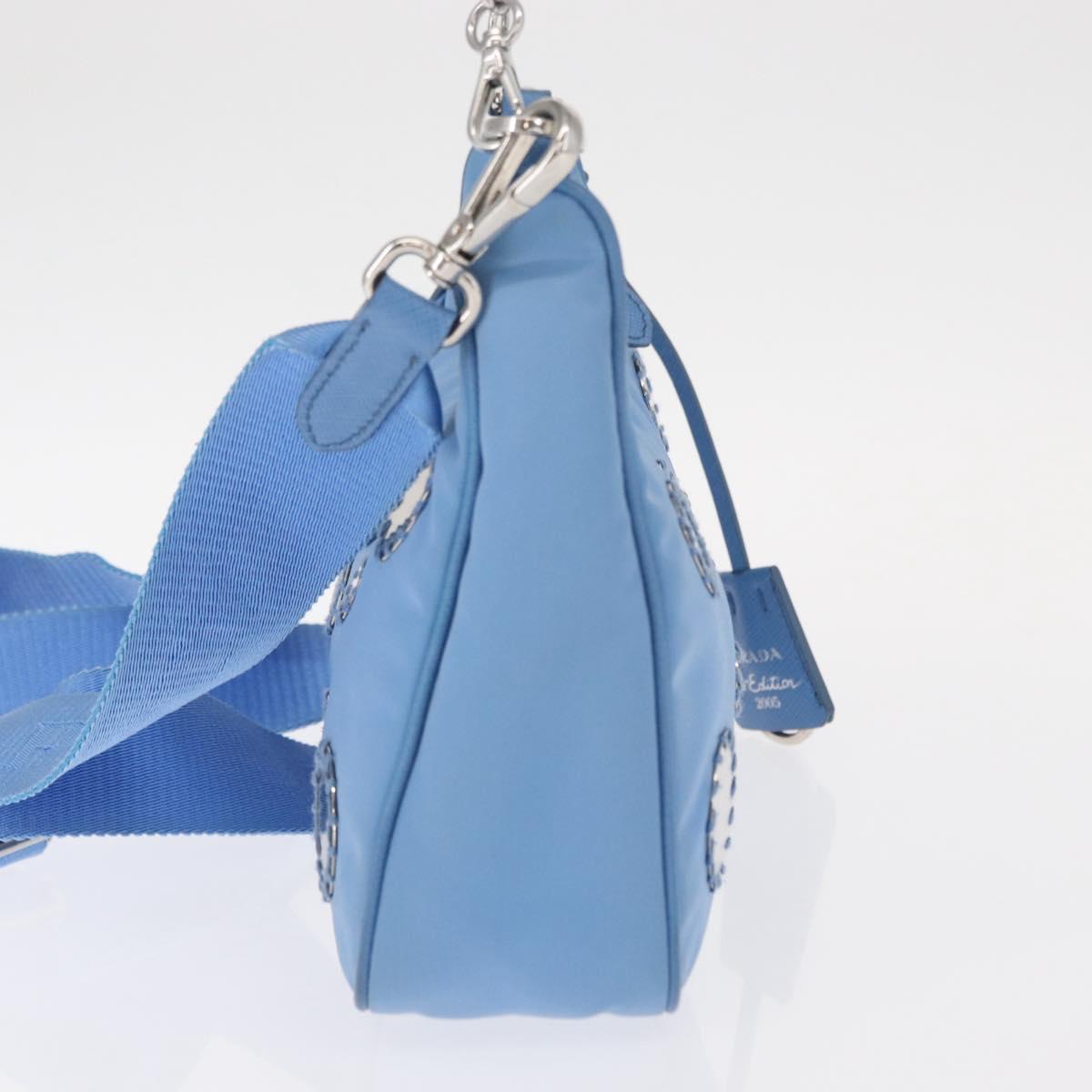 PRADA Re-edition Shoulder Bag Nylon 2way Light Blue 1BH204 Auth 146563SAM