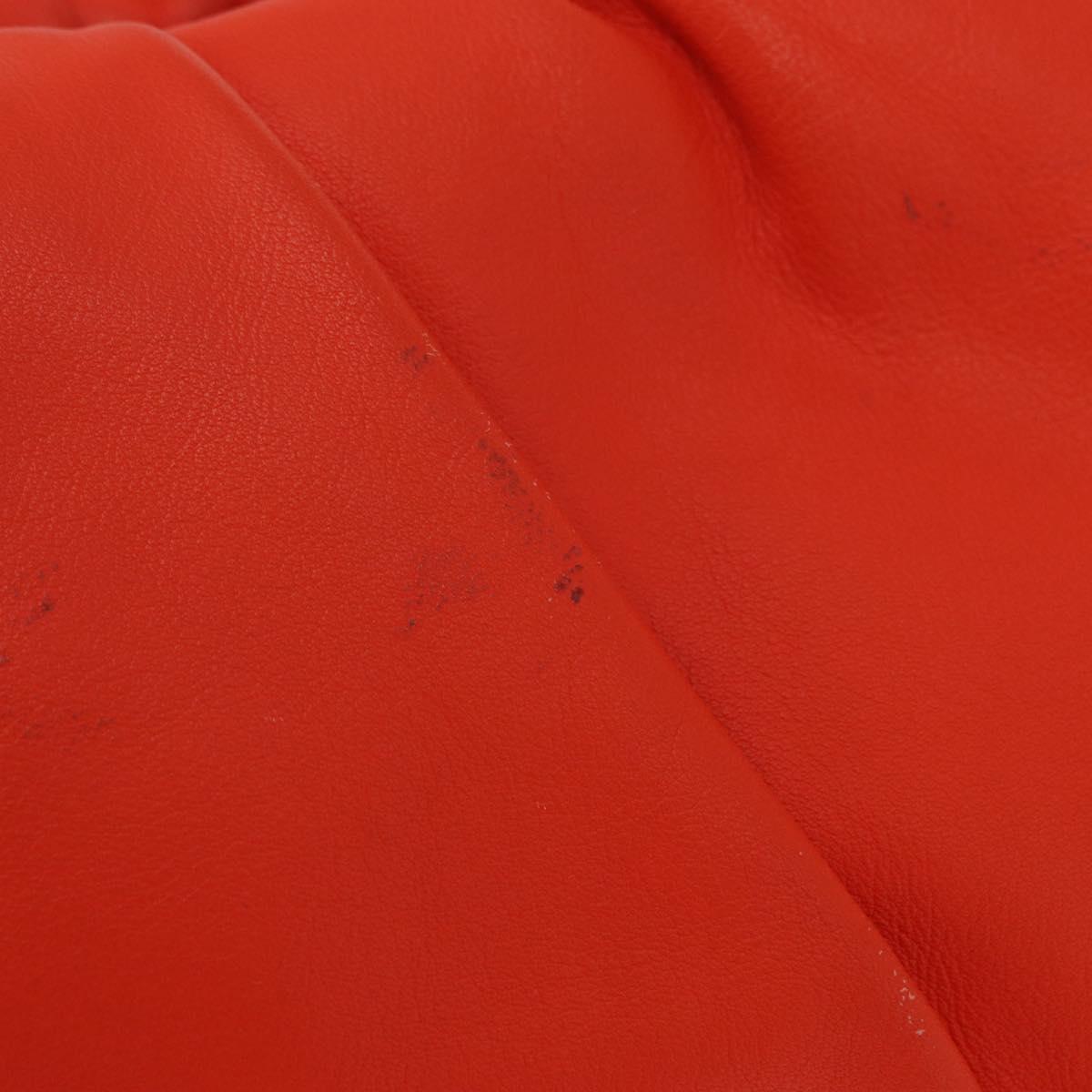 BOTTEGA VENETA Chain Shoulder Bag Leather Orange Gold Auth 146565SAV