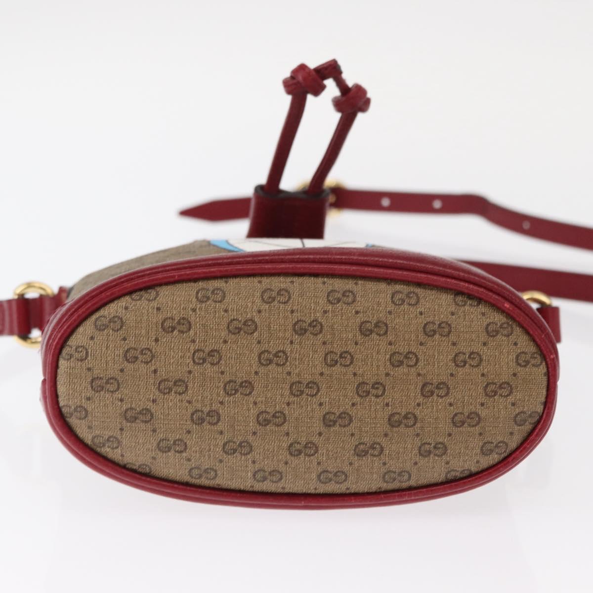 GUCCI Micro GG Supreme Doraemon Collaboration Bag PVC Beige 647801 Auth 146566SM