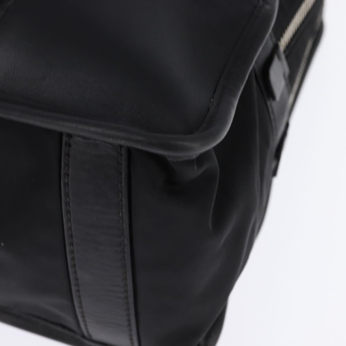 PRADA Business Bag Nylon Black Silver Auth 146573