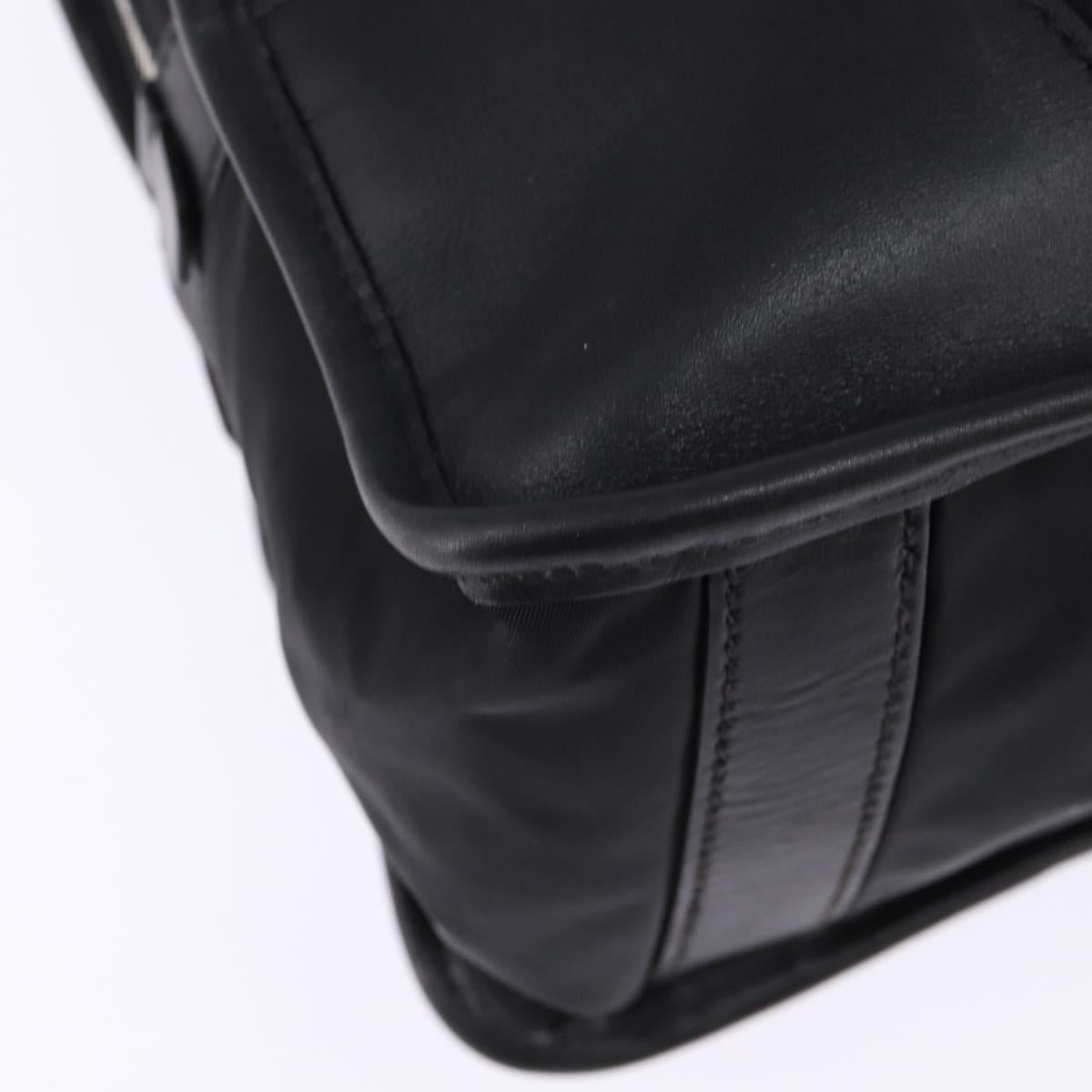 PRADA Business Bag Nylon Black Silver Auth 146573