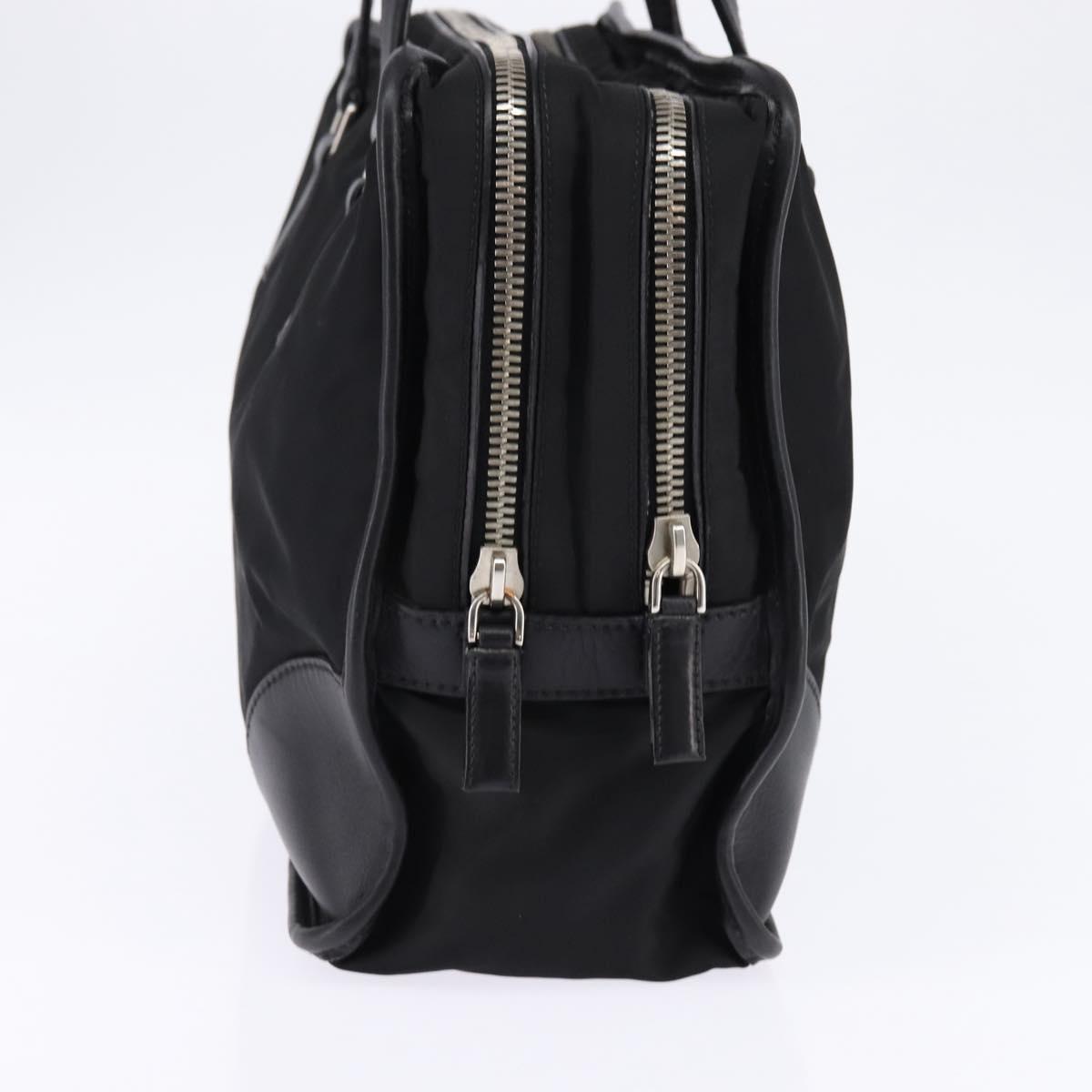 PRADA Business Bag Nylon Black Silver Auth 146573