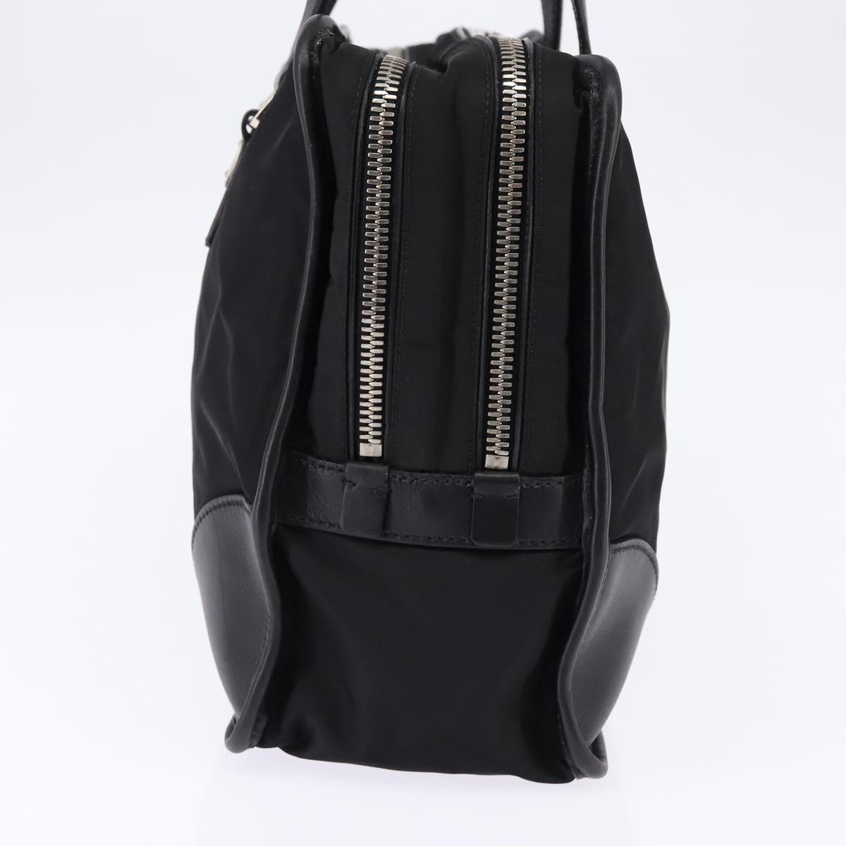 PRADA Business Bag Nylon Black Silver Auth 146573