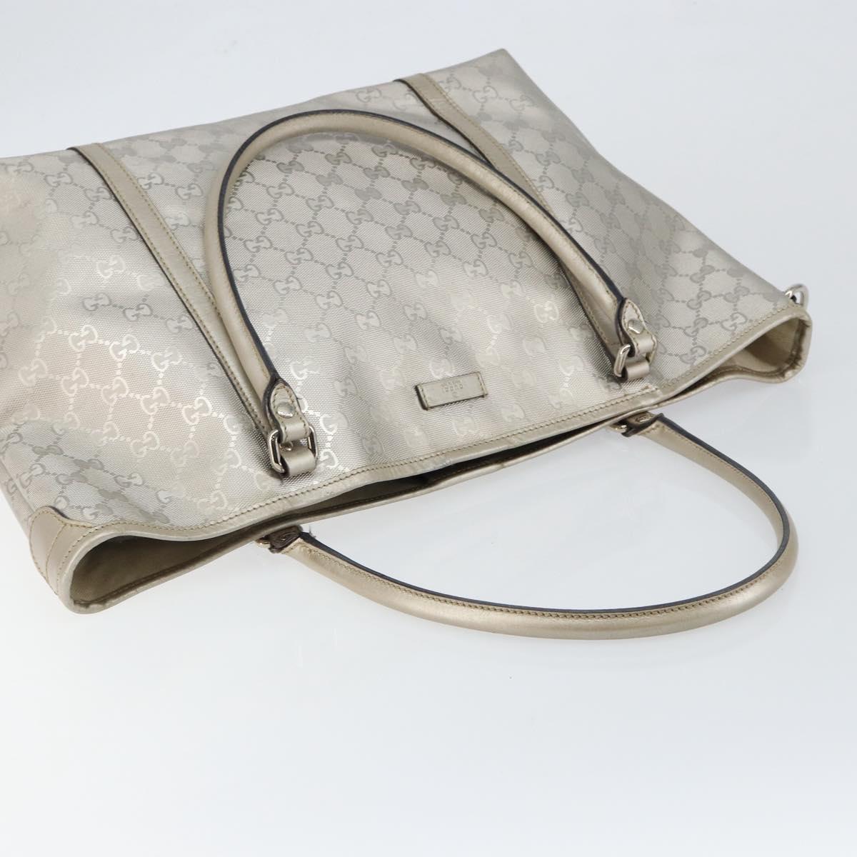 GUCCI GG Implementation Tote Bag Silver 197953 Auth 146574