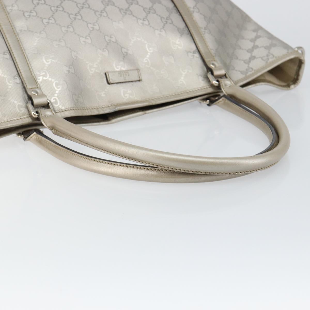 GUCCI GG Implementation Tote Bag Silver 197953 Auth 146574