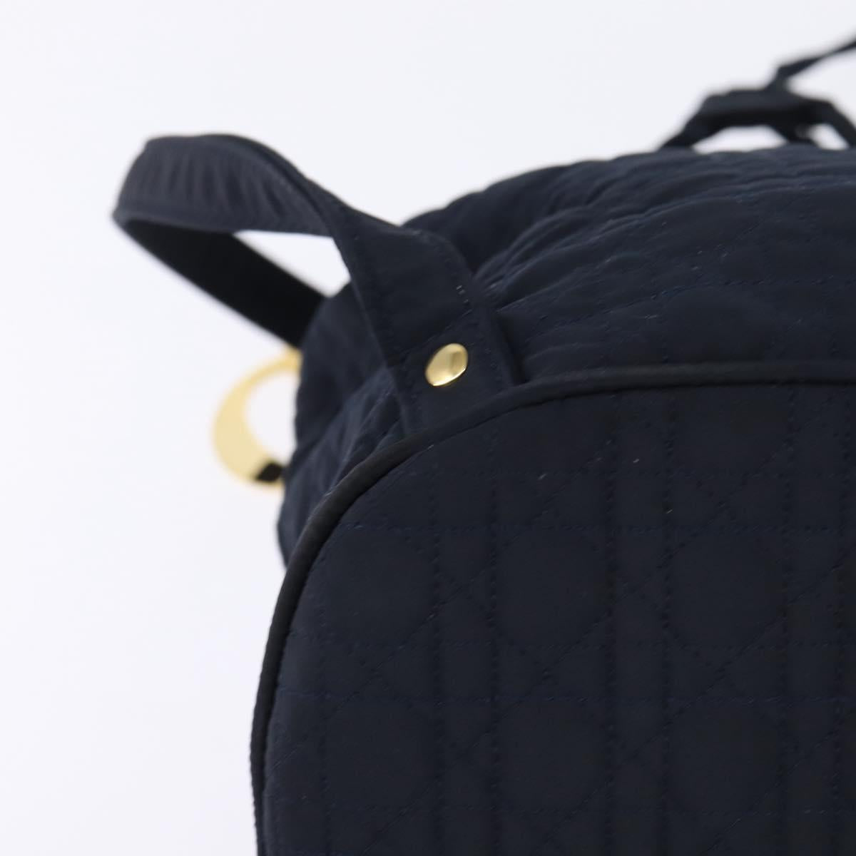 Christian Dior Canage Backpack Nylon Navy Gold Auth 146576