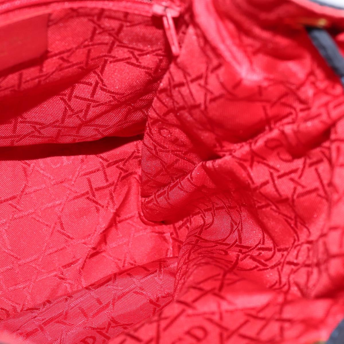 Christian Dior Canage Backpack Nylon Navy Gold Auth 146576