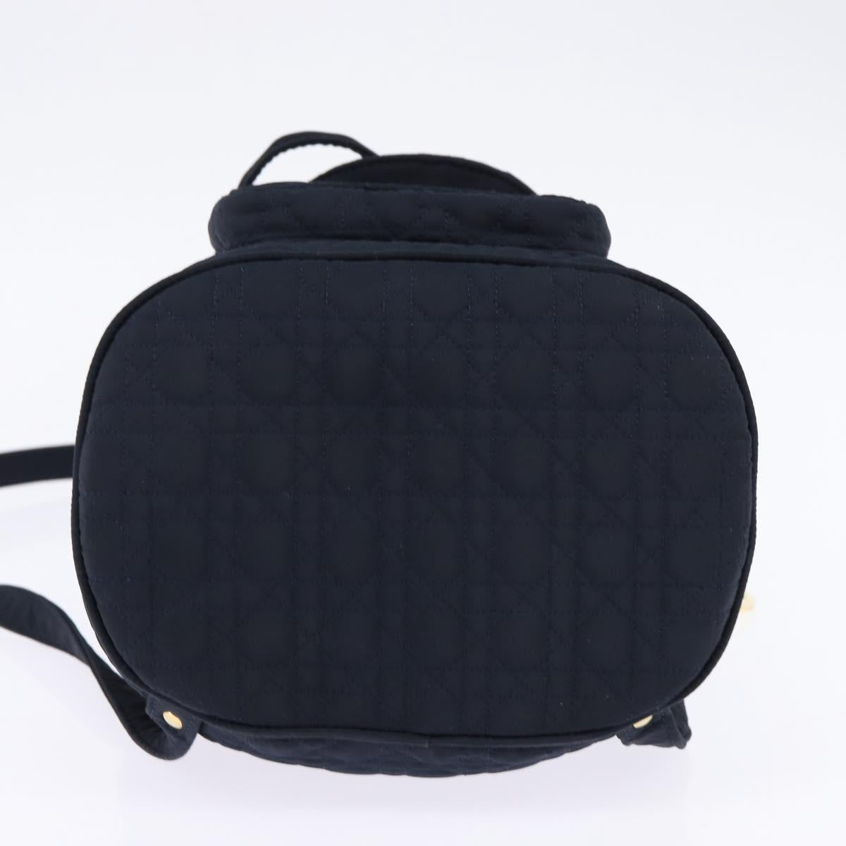 Christian Dior Canage Backpack Nylon Navy Gold Auth 146576