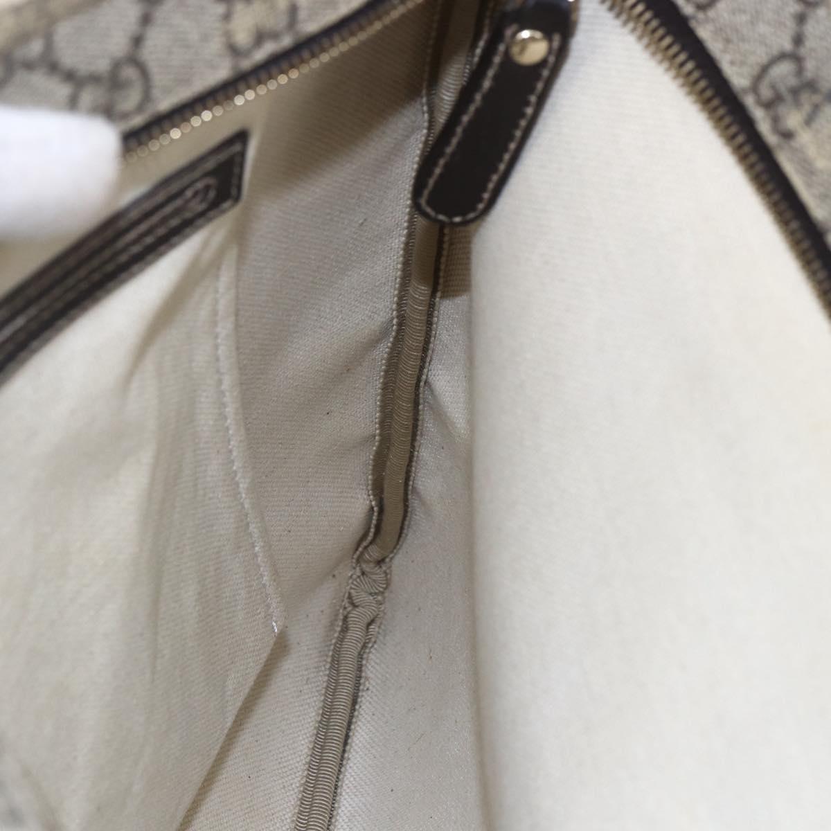 GUCCI GG Supreme Shoulder Bag PVC Beige Gold 201446 Auth 146578