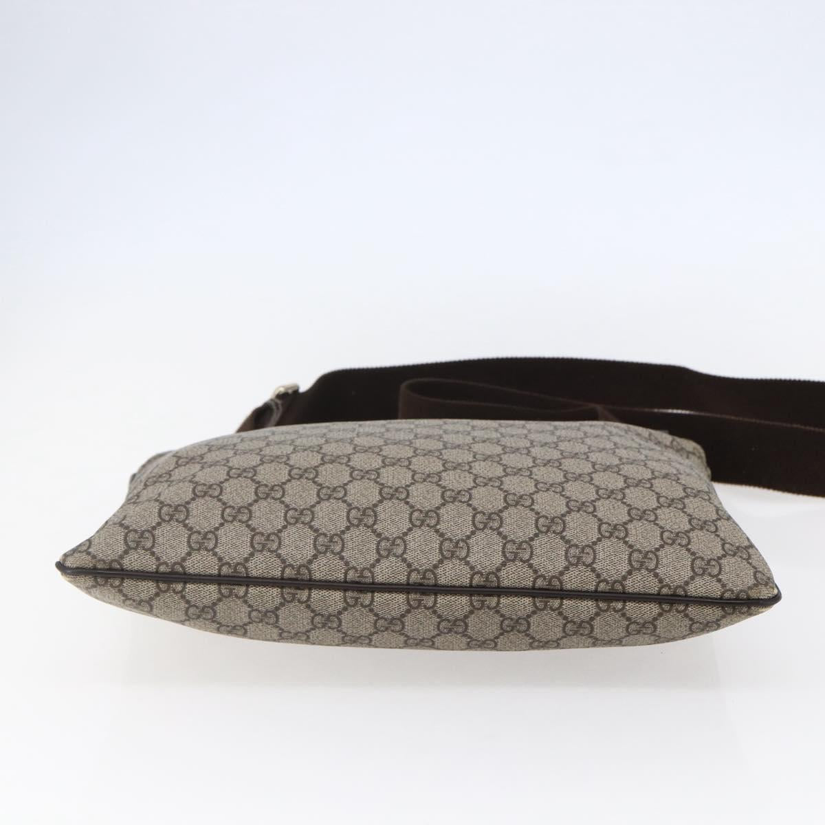 GUCCI GG Supreme Shoulder Bag PVC Beige Gold 201446 Auth 146578