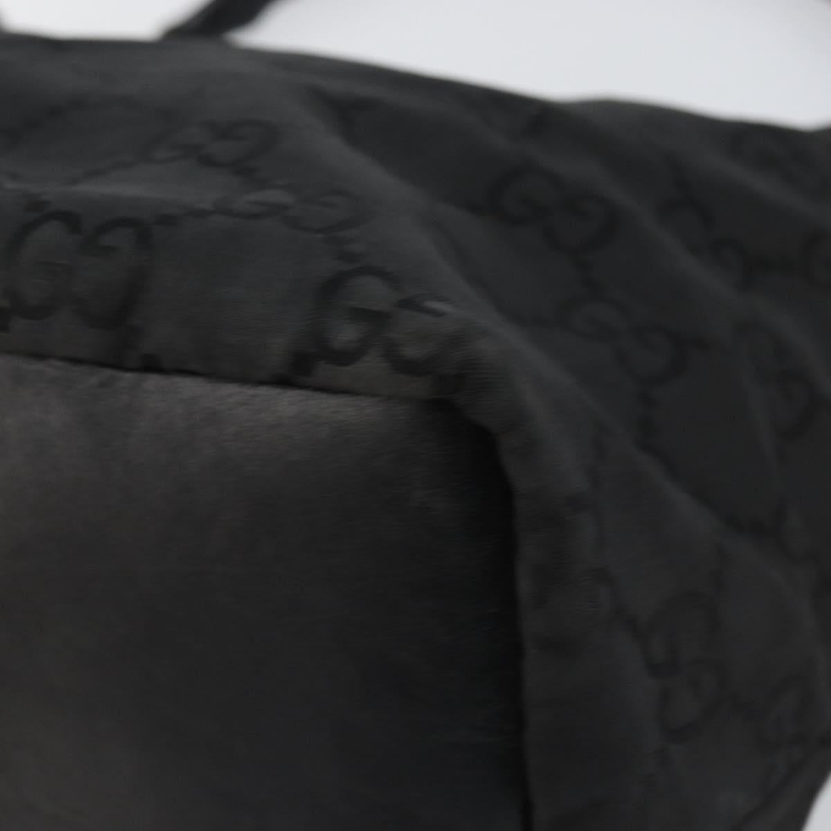 GUCCI Bamboo GG Canvas Shoulder Bag Nylon Black Silver 000 0531 Auth 146579