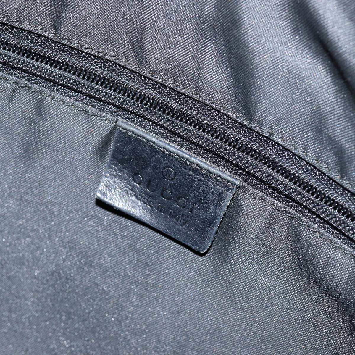 GUCCI Bamboo GG Canvas Shoulder Bag Nylon Black Silver 000 0531 Auth 146579