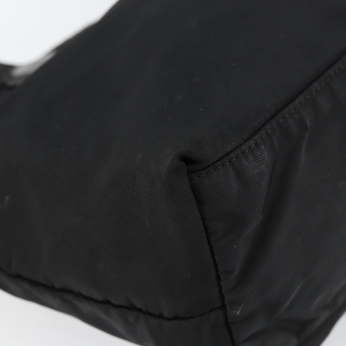 PRADA Tote Bag Nylon Black Gold Auth 146580