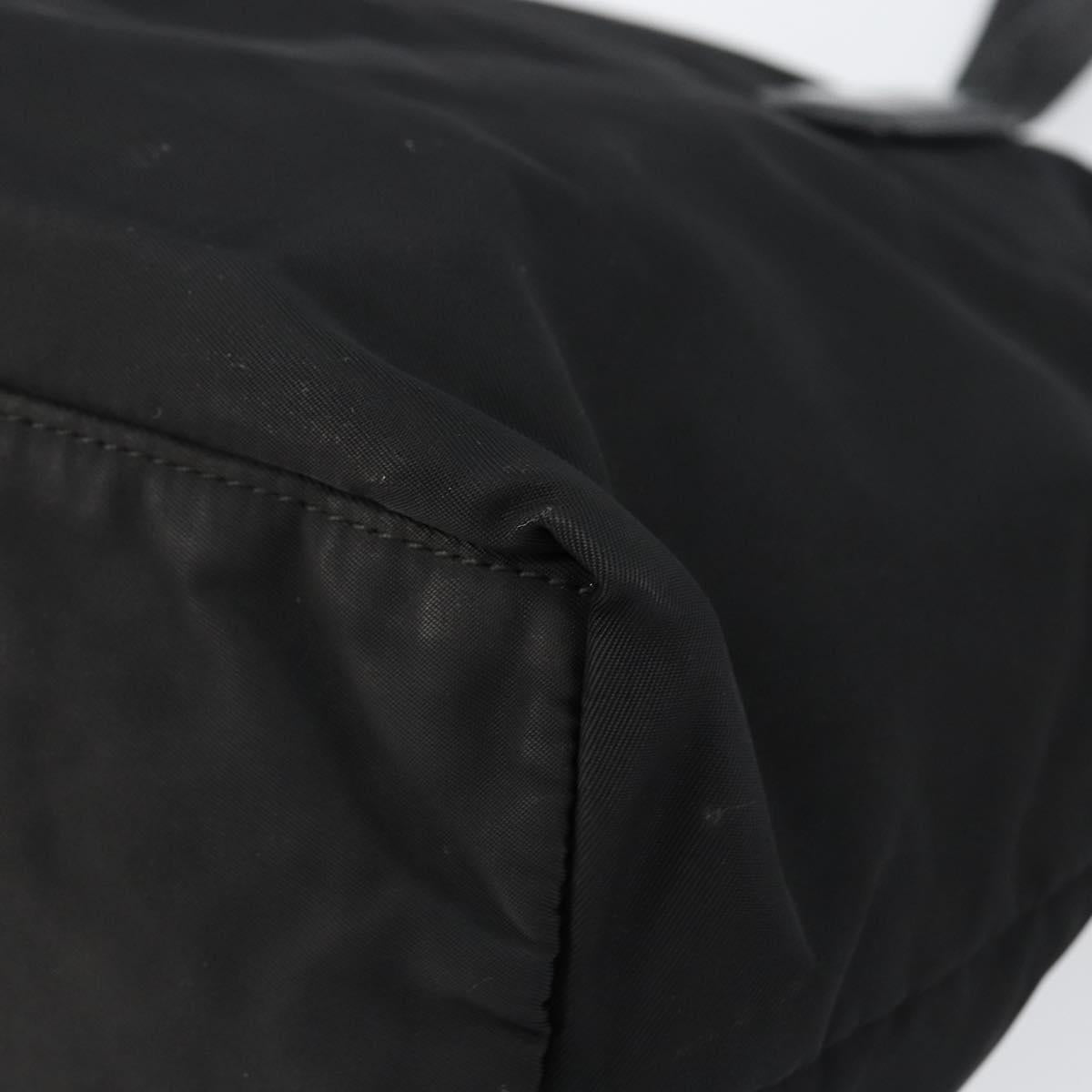 PRADA Tote Bag Nylon Black Gold Auth 146580