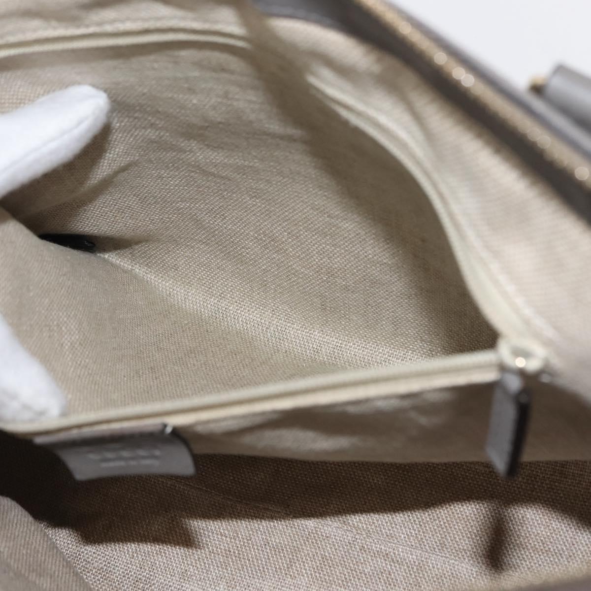 GUCCI Micro GG Guccissima Bag Leather Outlet Light gray 449656 Auth 146581