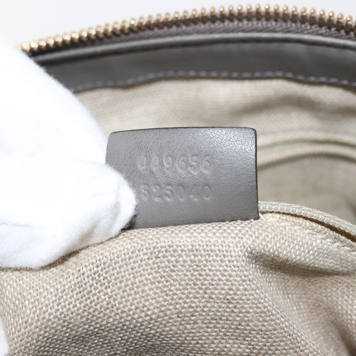 GUCCI Micro GG Guccissima Bag Leather Outlet Light gray 449656 Auth 146581