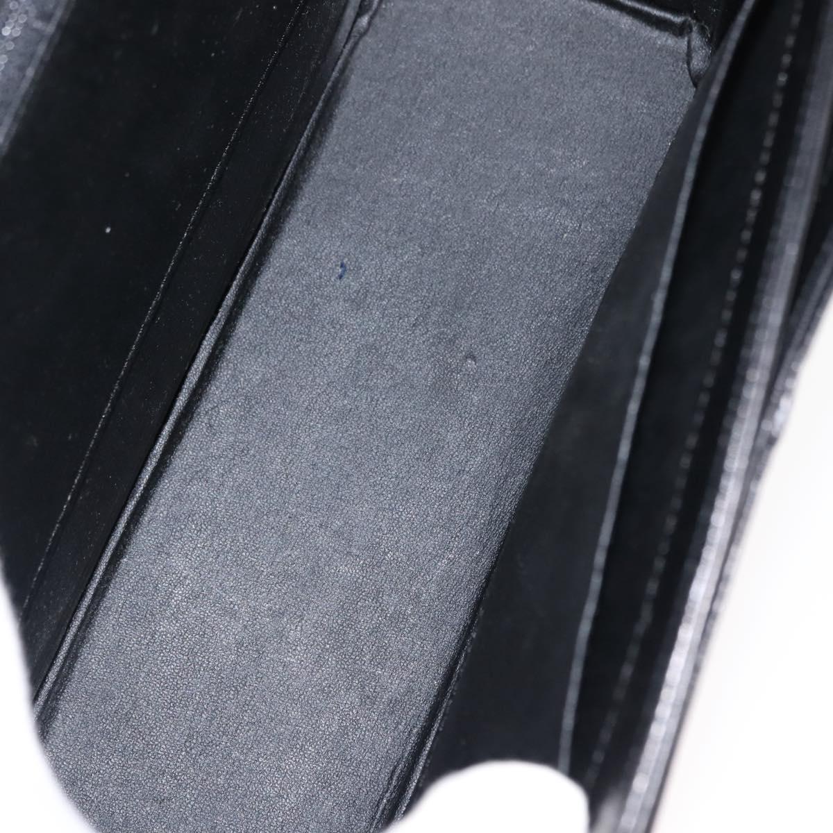 GIVENCHY Hand Bag Leather Black Gold Auth 146592