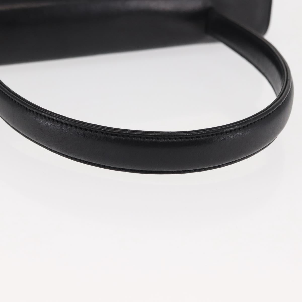 GIVENCHY Hand Bag Leather Black Gold Auth 146592