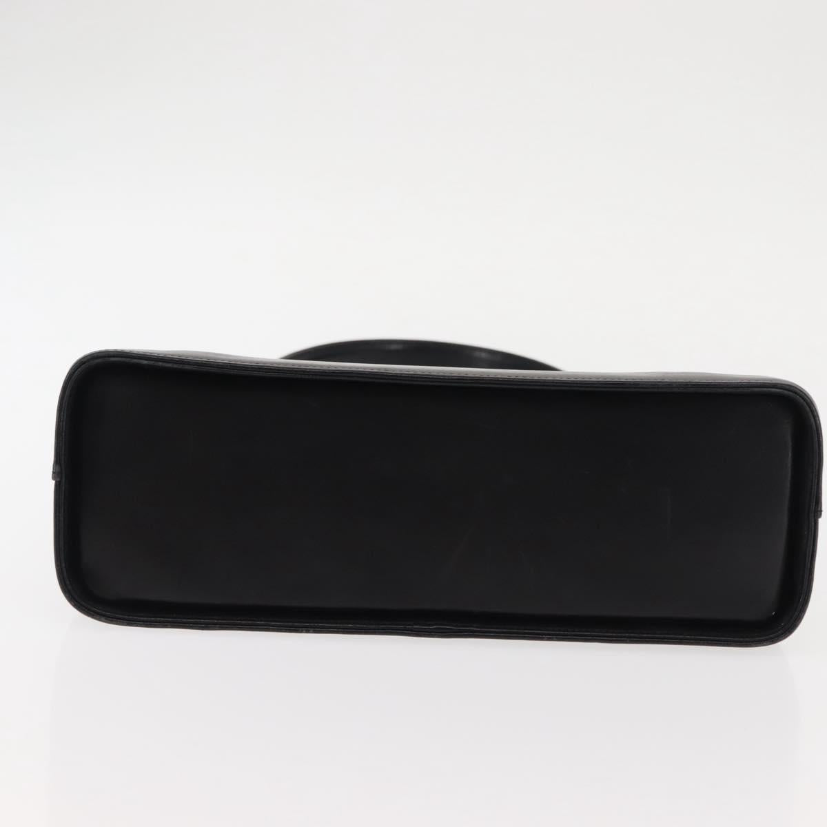 GIVENCHY Hand Bag Leather Black Gold Auth 146592