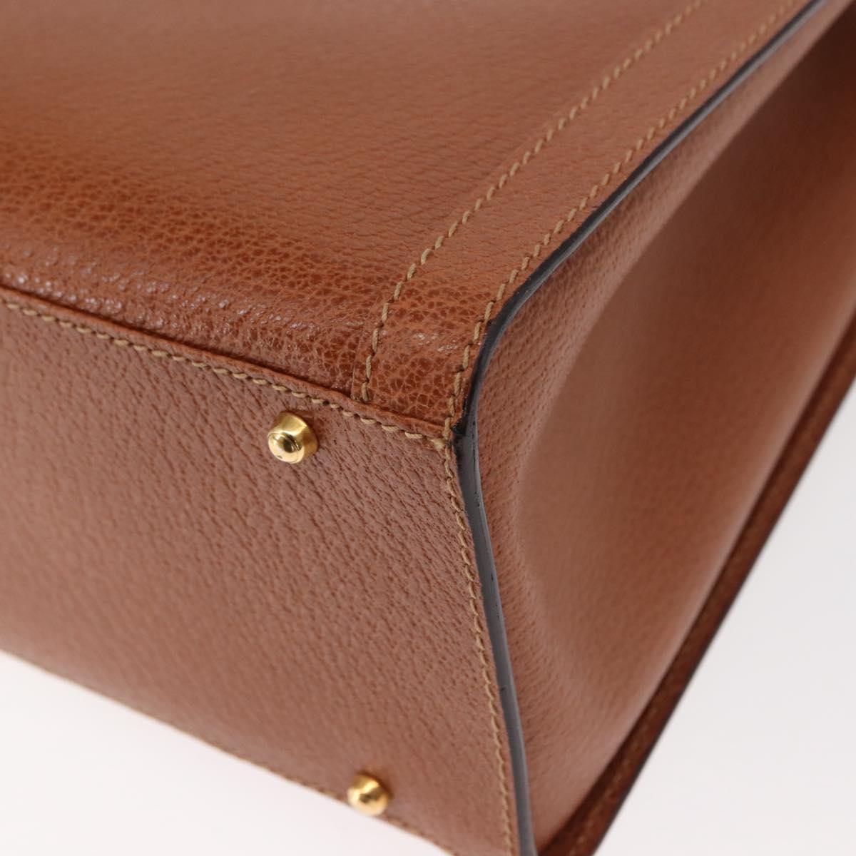 GUCCI Bamboo Hand Bag Leather Brown Gold 002 2853 0260 0 Auth 146606