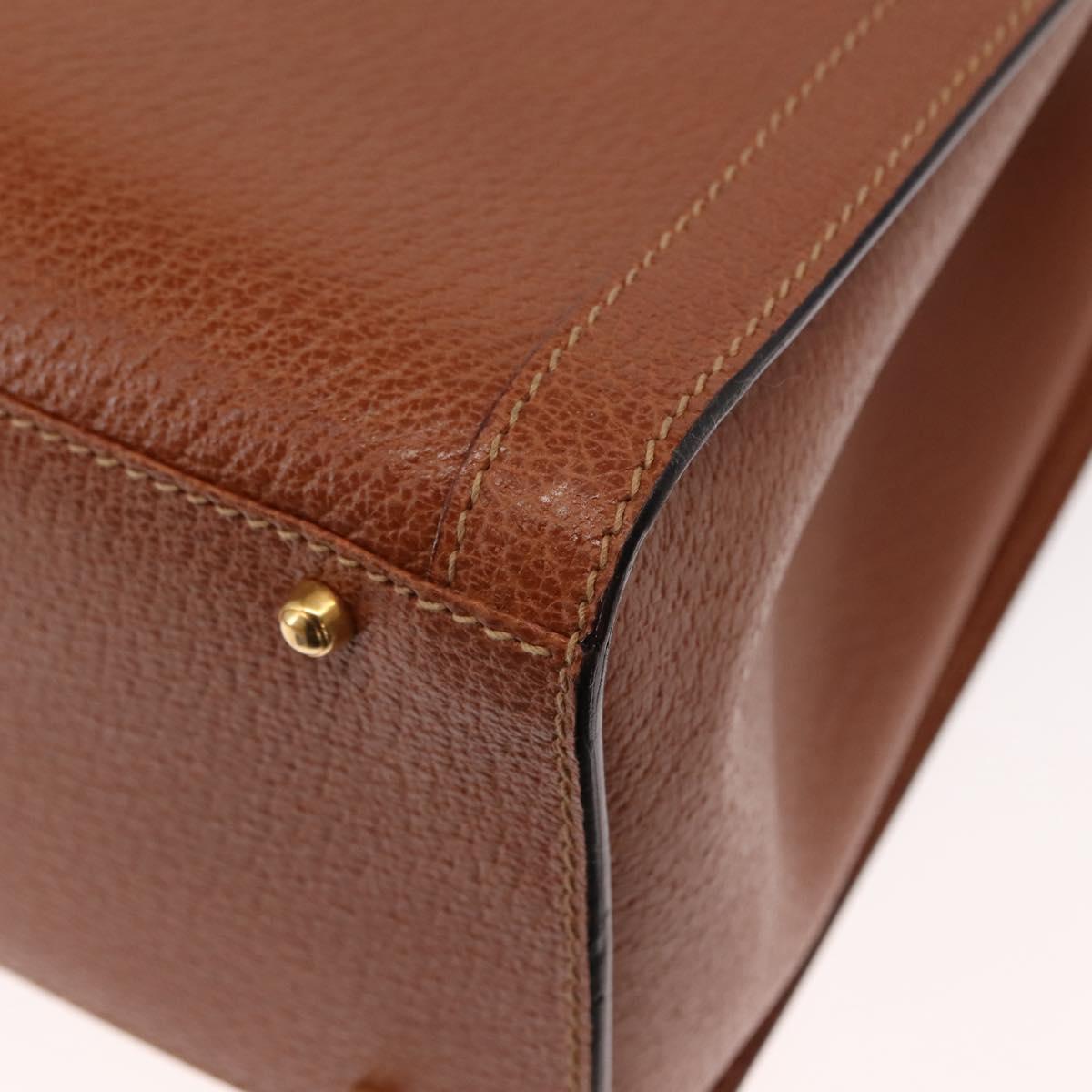 GUCCI Bamboo Hand Bag Leather Brown Gold 002 2853 0260 0 Auth 146606