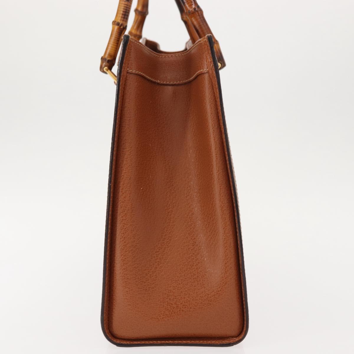 GUCCI Bamboo Hand Bag Leather Brown Gold 002 2853 0260 0 Auth 146606