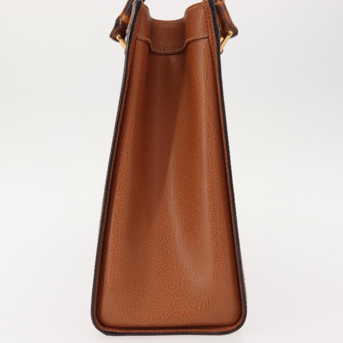 GUCCI Bamboo Hand Bag Leather Brown Gold 002 2853 0260 0 Auth 146606