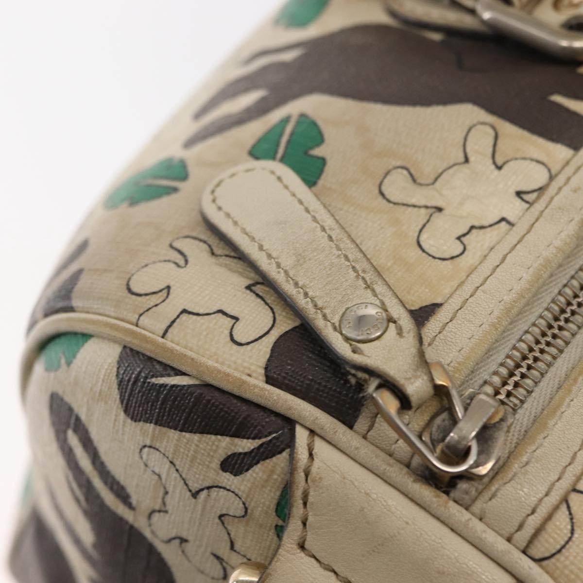 GUCCI GG Supreme Hand Bag PVC White 189895 Auth 146608