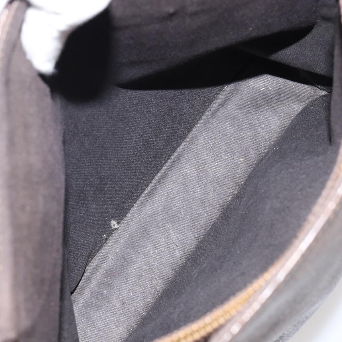 CELINE Macadam Canvas Tote Bag PVC Leather Brown Gold Auth 146613