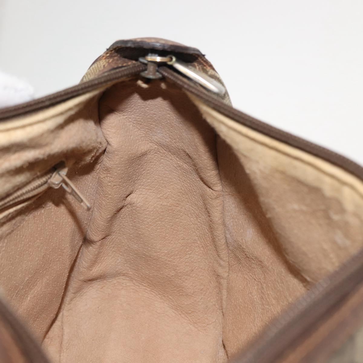 GUCCI GG Supreme Web Sherry Line Bag PVC Beige Gold 89 02 032 Auth 146615