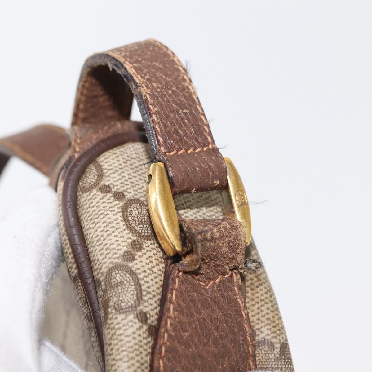 GUCCI GG Supreme Web Sherry Line Bag PVC Beige Gold 89 02 032 Auth 146615