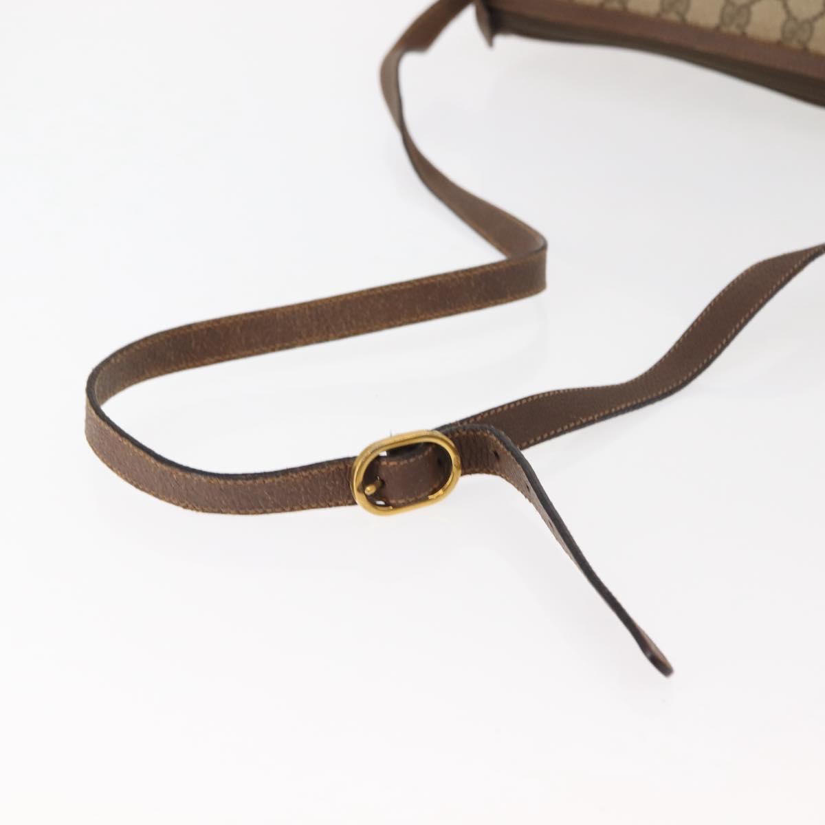 GUCCI GG Supreme Web Sherry Line Bag PVC Beige Gold 89 02 032 Auth 146615