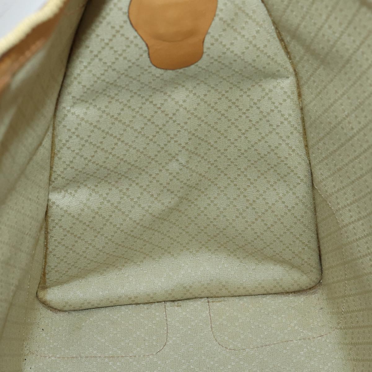 GUCCI Micro GG Supreme Hand Bag PVC Leather Vintage Beige Gold Auth 146616