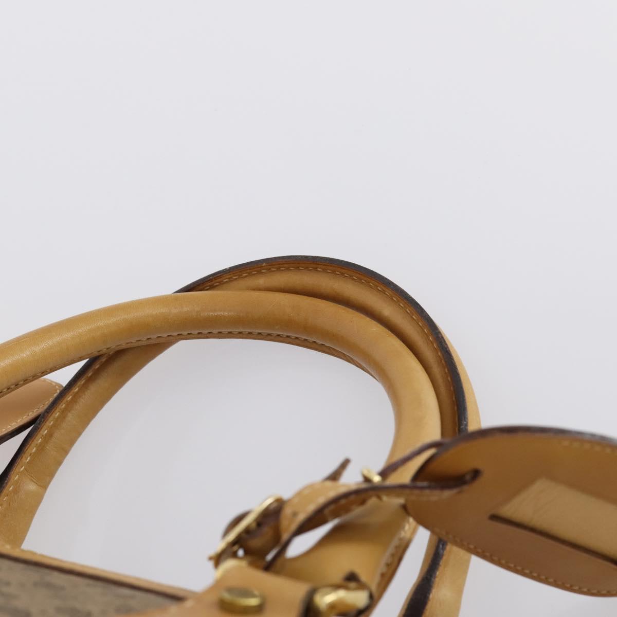 GUCCI Micro GG Supreme Hand Bag PVC Leather Vintage Beige Gold Auth 146616