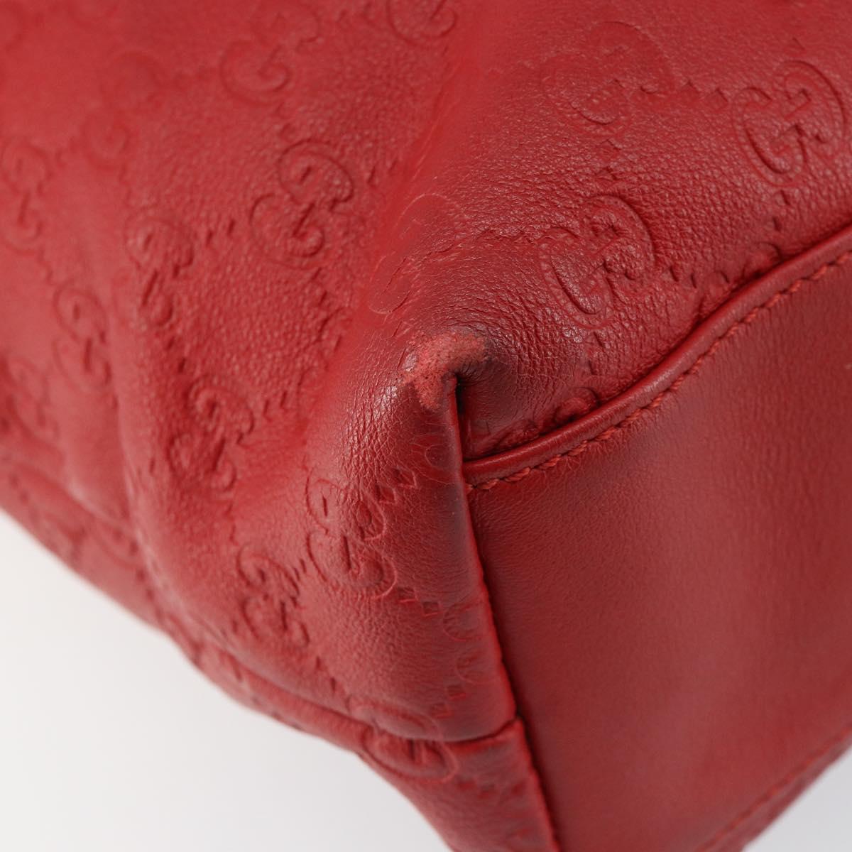 GUCCI GG Canvas Guccissima Tote Bag Leather Gold Red 211137 Auth 146617