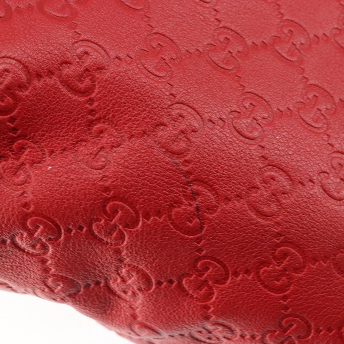 GUCCI GG Canvas Guccissima Tote Bag Leather Gold Red 211137 Auth 146617